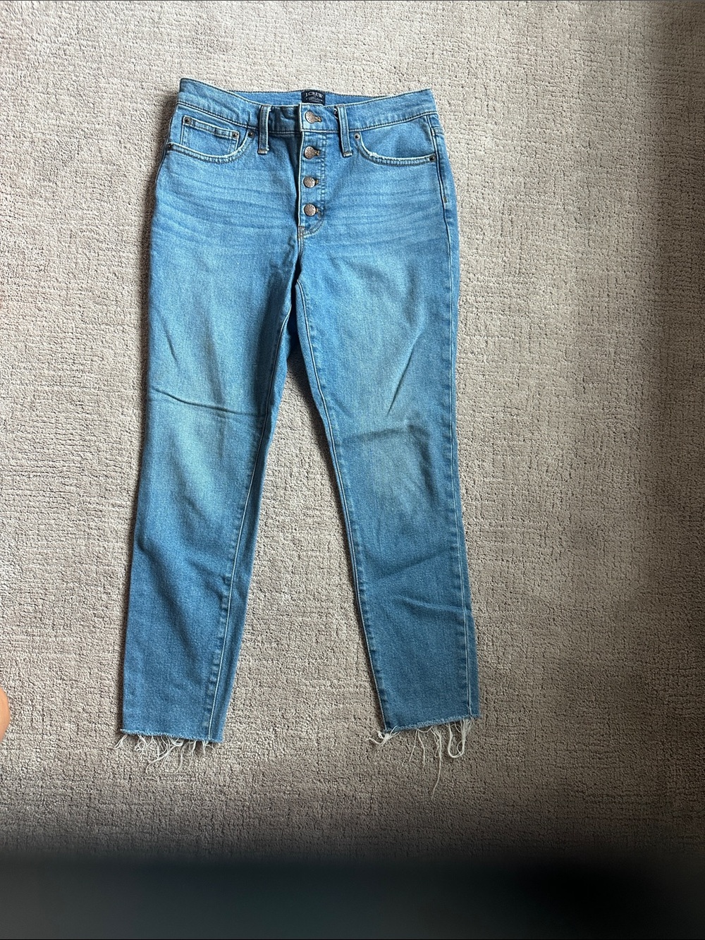 High-Rise Button-Fly Women’s Jeans in Light Blue, 9 inch highrise skinny